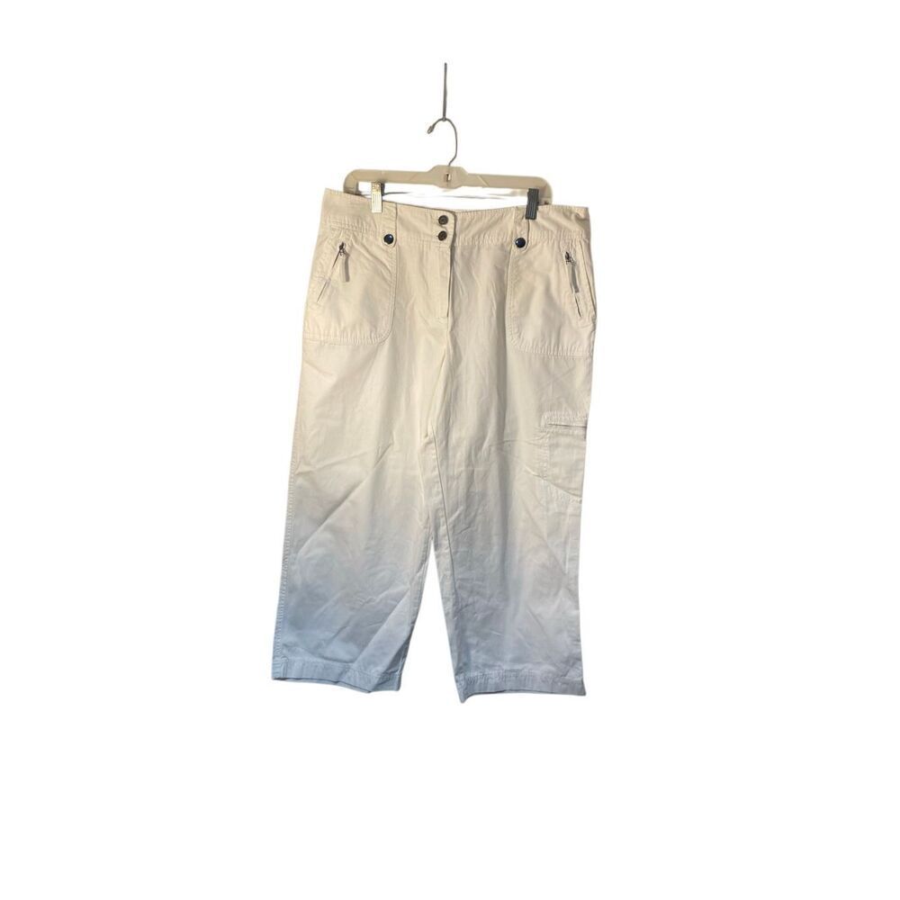 New York & Company women’s white 100% cotton cargo capris 14